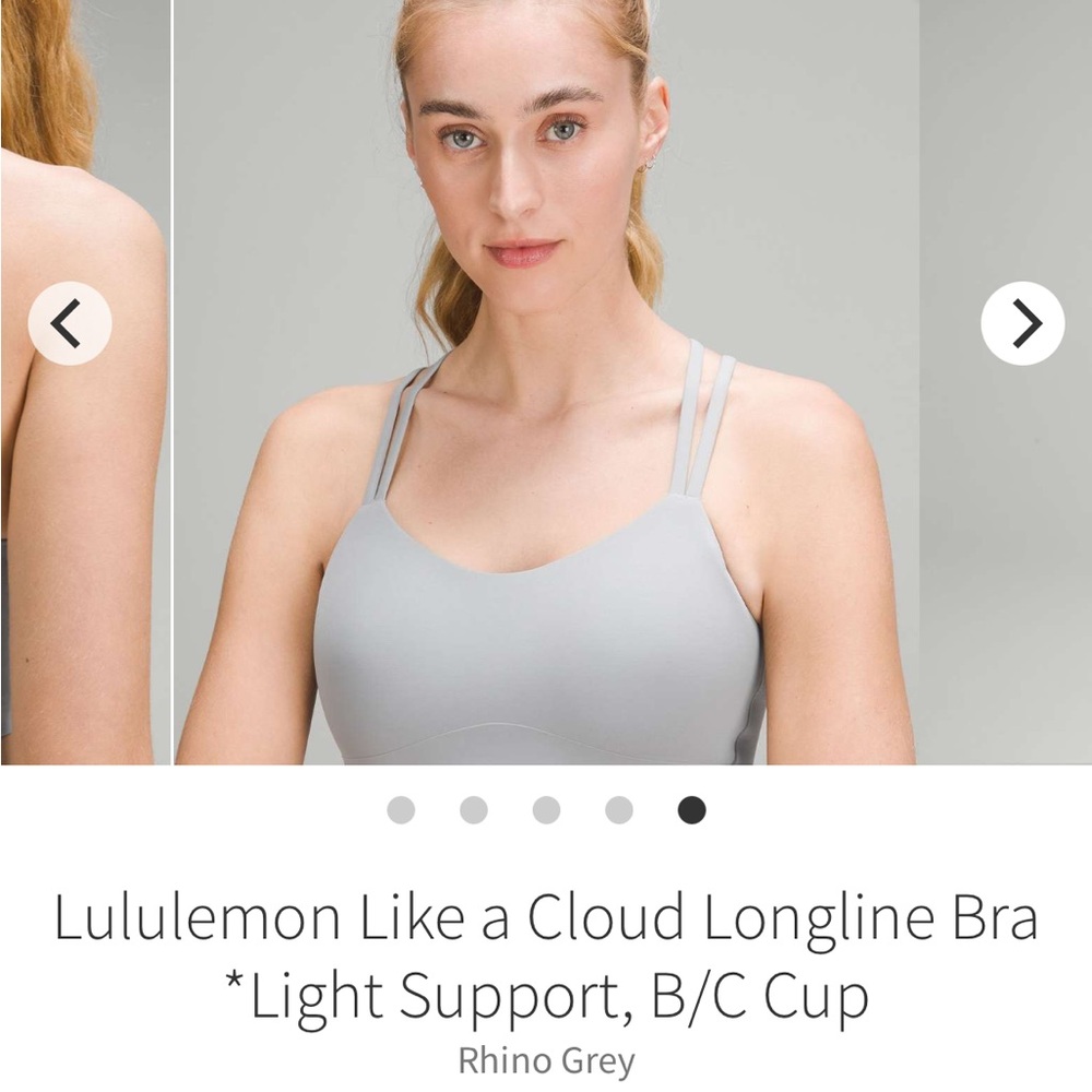 Lululemon Athletica Like A Cloud Longline Bra Grey Rhino